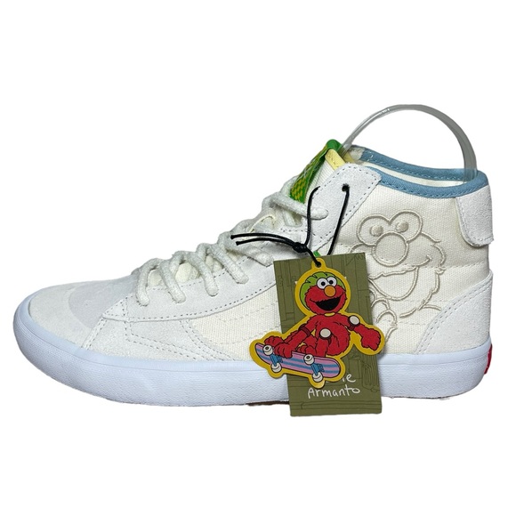 VANS Suede Canvas Sk8-Hi High Top Sneakers SESAME STREET embroidered shoes New - Picture 11 of 16